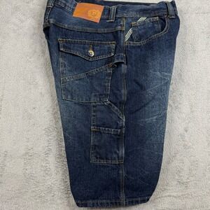 Phat Classic Original Mens Dark Wash Denim Carpenter Shorts Size 32 Indigo Y2K